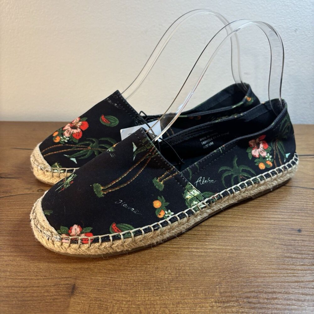 NWT Urban Outfitters Aloha Tropical Espadrilles Flats Womens Size 6